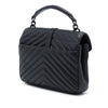 Saint Laurent Medium Chevron Sheepskin  Monogram Monochrome College Bag Secondhand