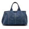 Prada Large Denim Canapa Logo Tote Secondhand