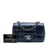 Chanel Mini Rectangular Classic Glazed Calfskin Studded Airlines Single Flap Secondhand