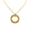 Chanel Gold Plated Circle Logo Pendant Necklace Secondhand