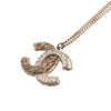 Chanel Gold Plated CC Rhinestone Pendant Necklace Secondhand