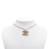Chanel Gold Plated CC Rhinestone Pendant Necklace Secondhand