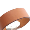 Hermès Barenia and Palladium Plated Super H Bracelet T4 Secondhand