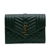 Saint Laurent Grain De Poudre Triquilt Monogram Envelope Clutch Secondhand
