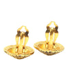 Chanel CC Gold Plated Logo Round Clip On Earrings Secondhand