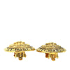Chanel CC Gold Plated Logo Round Clip On Earrings Secondhand