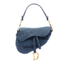 Dior Oblique Embroidered Denim Saddle Bag Secondhand