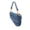 Dior Oblique Embroidered Denim Saddle Bag Secondhand