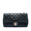 Chanel CC Quilted Iridescent Calfskin Whipstitch Single Flap Secondhand