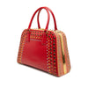 Prada Saffiano Vernice Pyramid Studded Frame Bag Secondhand