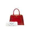 Prada Saffiano Vernice Pyramid Studded Frame Bag Secondhand