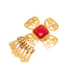 Chanel CC Gold Plated Gripoix Flower Pin Brooch Secondhand