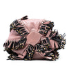 Prada Craquele Leather Embellished Fringe Bucket Bag Secondhand