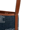 Celine Small Denim Cuir Triomphe Bucket Bag Secondhand