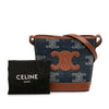 Celine Small Denim Cuir Triomphe Bucket Bag Secondhand