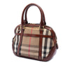 Burberry Small Leather Trimmed House Check Canvas Bridle Orchard Satchel Secondhand
