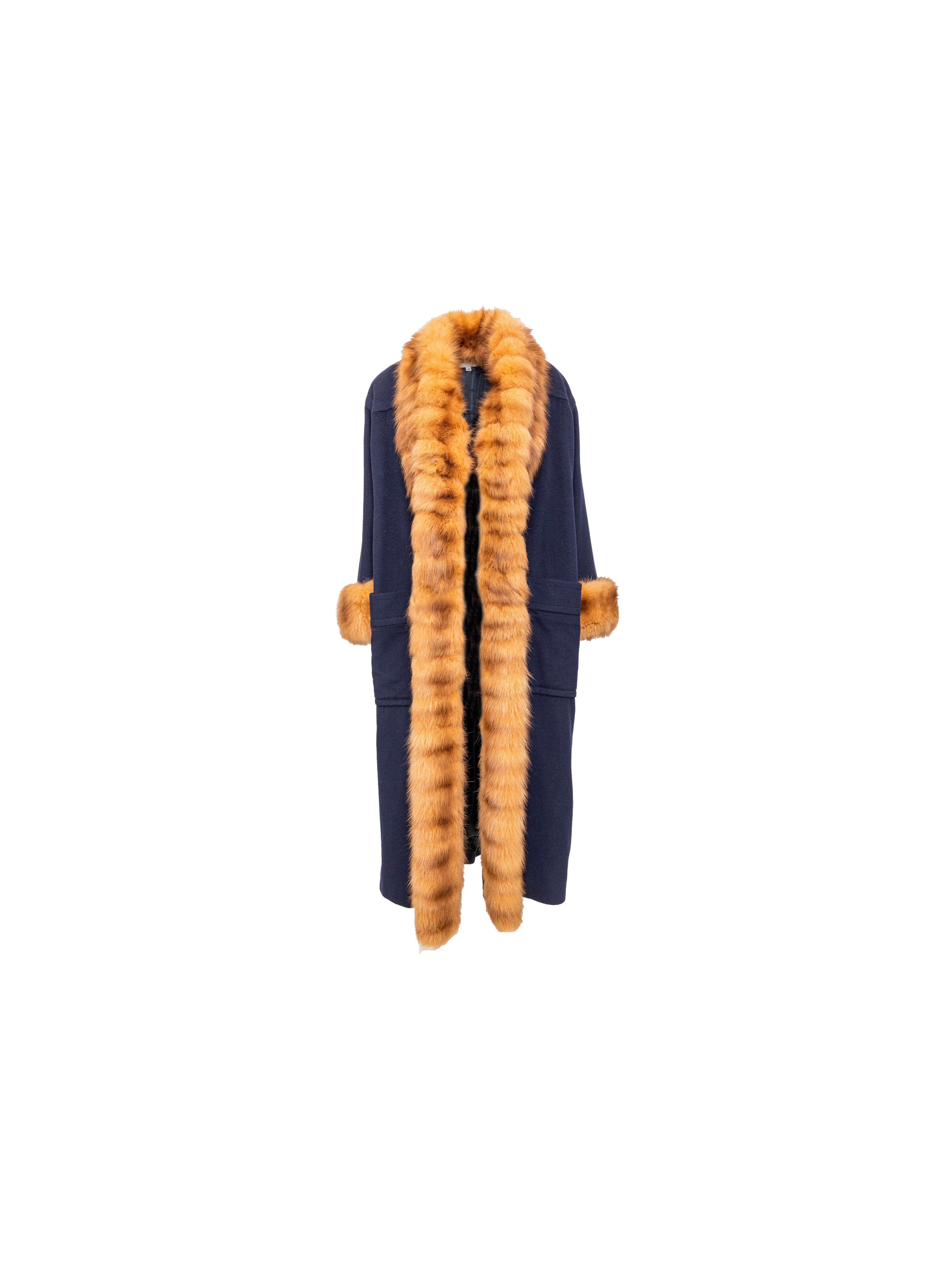 MARIO BORSATO WOOL COAT WITH FUR - '90S