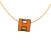 Hermès Gold Plated Lacquered Cage d H Pendant Necklace Secondhand