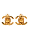 Chanel CC Gold Plated Turnlock Clip On Earrings Secondhand