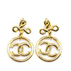 Chanel Gold Plated CC Drop Clip-On Earrings Secondhand
