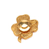 Chanel Gold Plated Resin Four Leaf Clover Brooch Secondhand