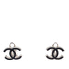 Chanel Silver Plated Enamel CC Clip on Earrings Secondhand