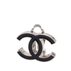 Chanel Silver Plated Enamel CC Clip on Earrings Secondhand