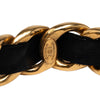 Chanel Gold Plated Leather Woven in Chain Cuff Bracelet Secondhand