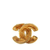 Chanel Gold Plated CC Quilted Brooch Secondhand