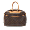Louis Vuitton LOUIS VUITTON Deauville Bowling Vanity Monogram Handbag M47270 PVC coated canvas leather Brown Used Women Secondhand
