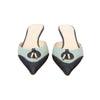 Secondhand Christian Dior Pointed Toe Denim Kitten Heel 