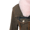 Secondhand Blumarine Denim Overcoat with Faux Fur 