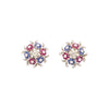 Secondhand Vintage 18K White Gold Gemstone Floral Clip Earrings ' 60s
