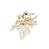 Secondhand Vintage Bird & Leaf Brooch with Faux Pearls and Rhinestones - '50s
