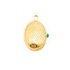 Secondhand Vintage Ribbed 18k Gold Pill Box with Cabochon Ruby - '80s