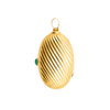 Secondhand Vintage Ribbed 18k Gold Pill Box with Cabochon Ruby - '80s