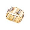 Secondhand Extraordinary French Gold Bracelet with Gem-Set Panels - '40s