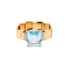 Secondhand Retro 18k Gold Bracelet with Aquamarine and Diamonds – '40s