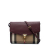Burberry Small Leather and House Check Canvas Derby Macken Crossbody Secondhand