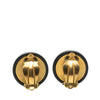 Chanel Resin and Gold Plated Mademoiselle Button Clip On Earrings Secondhand