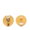 Chanel Gold Plated Coco Coin Motif Clip On Earrings Secondhand