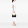 Secondhand Burberry House Check Canvas Trimmed Leather Handbag