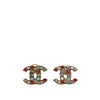 Chanel CC Gold Plated Strass Bullet Back Earrings Secondhand