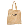 Prada Crochet Raffia Logo Tote Secondhand
