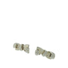 Chanel Silver Rhinestones Ribbon Clip on Earrings Secondhand