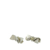 Chanel Silver Rhinestones Ribbon Clip on Earrings Secondhand