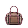 Burberry Small Leather Trimmed House Check Canvas Bridle Orchard Satchel Secondhand