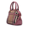 Burberry Small Leather Trimmed House Check Canvas Bridle Orchard Satchel Secondhand