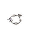 Chanel Silver Plated Crystal CC No. 5 Bow Charm Bracelet Secondhand