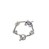 Chanel Silver Plated Crystal CC No. 5 Bow Charm Bracelet Secondhand